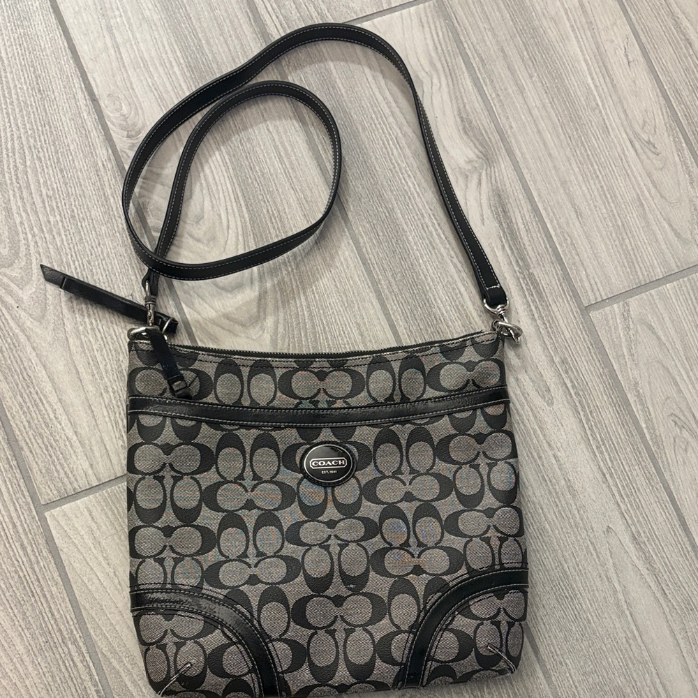 Coach Signature Small Crossbody in Black and Brown